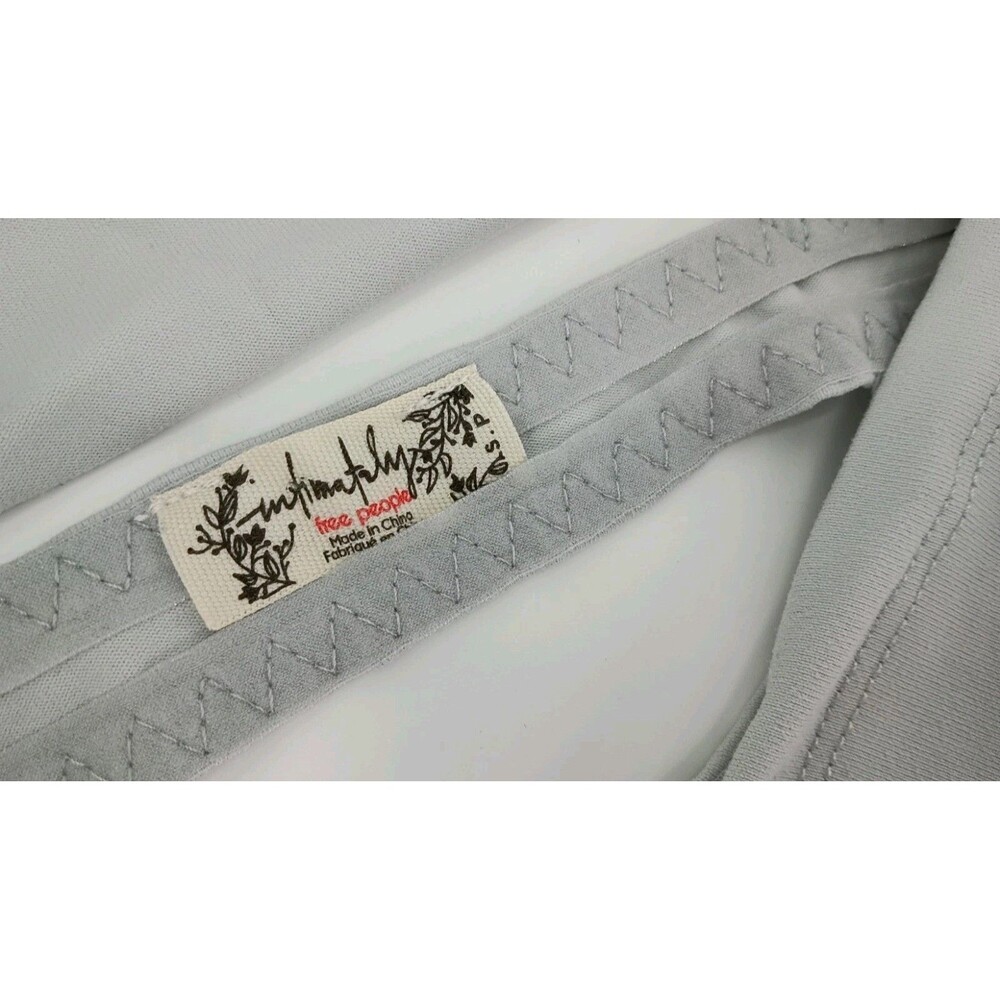 Free People Intimately Just Getting Started Tank Cool Gray Y2K Boho Open Back S - Picture 3 of 7